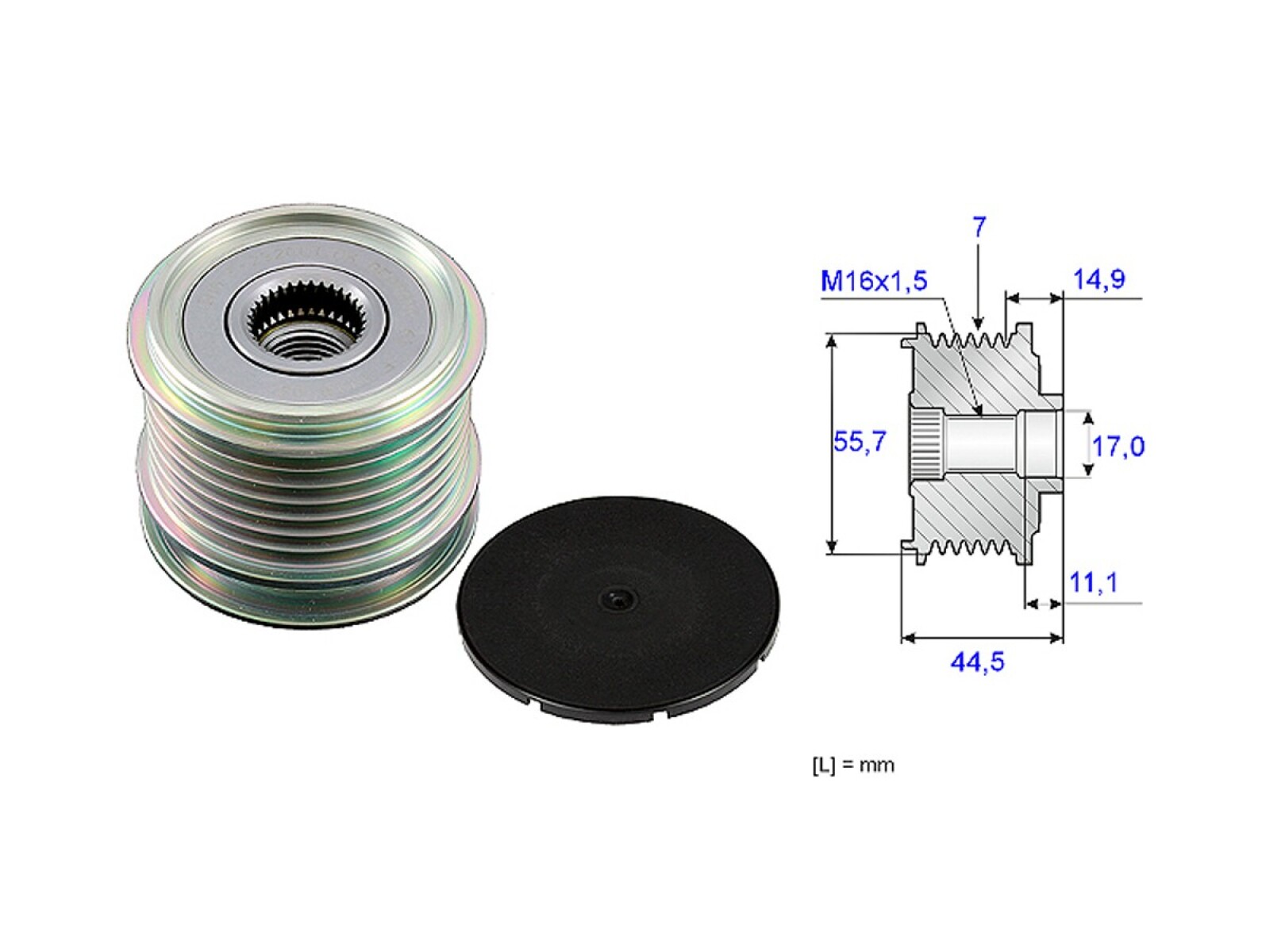 Polea Alternador Marcha Libre Mercedes Benz C 230 Kompressor (W203)/C 200 Kompressor (W203)/Clc 200 Kompressor (Cl203) 00-25 