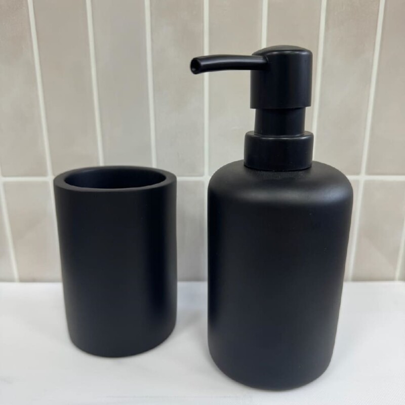 Vaso porta cepillo de dientes accesorio para baño negro mate Vaso porta cepillo de dientes accesorio para baño negro mate