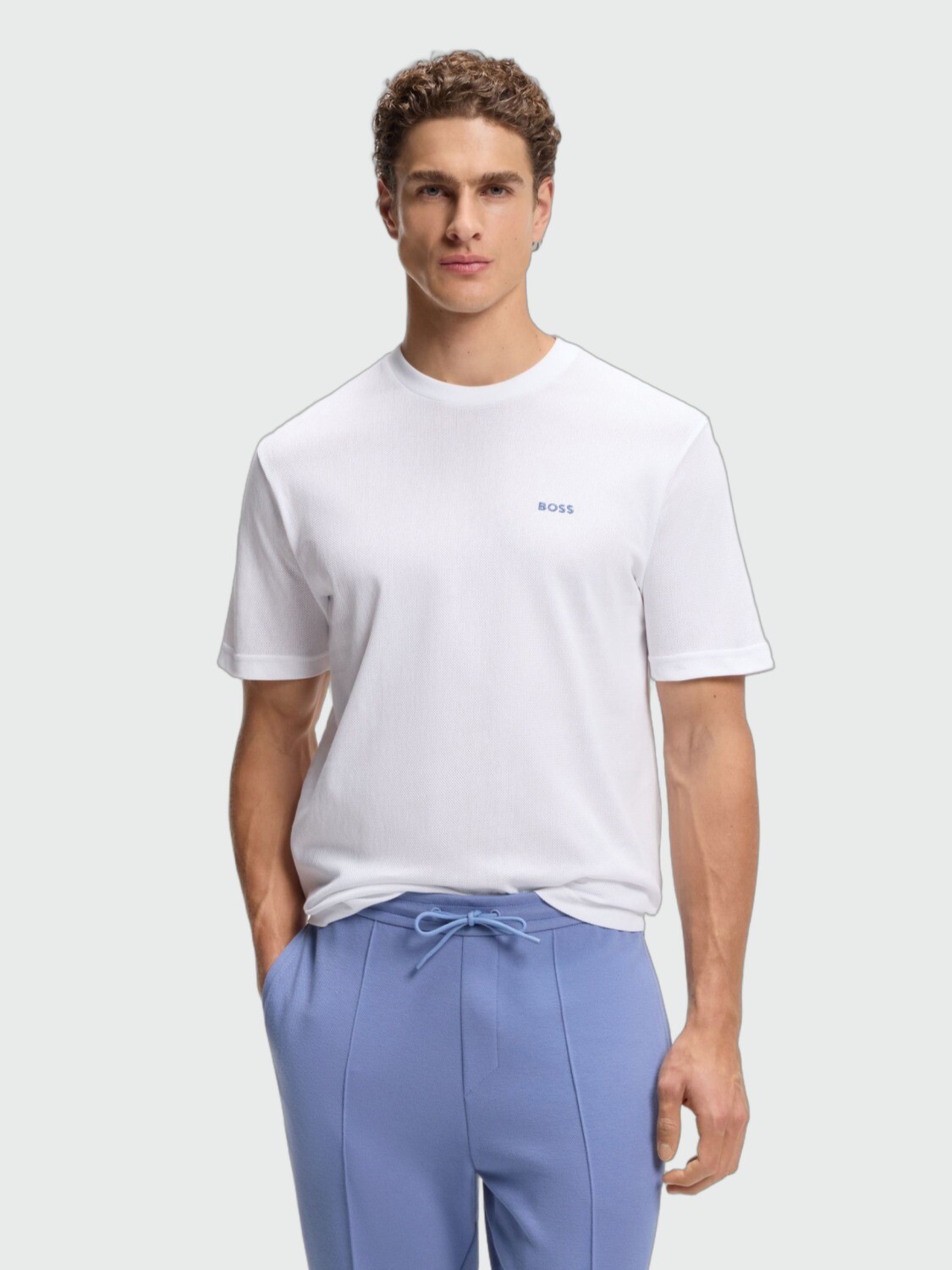BOSS - Remera Member Mesh 1 Blanco