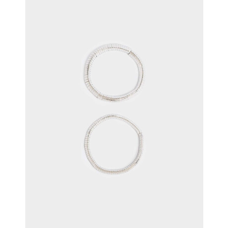 Pulsera Elastica Sets De Metal Plateado