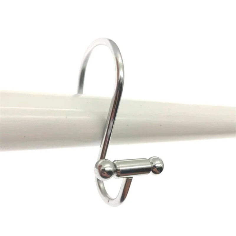 Set x12 ganchos para cortina barra PLATEADO