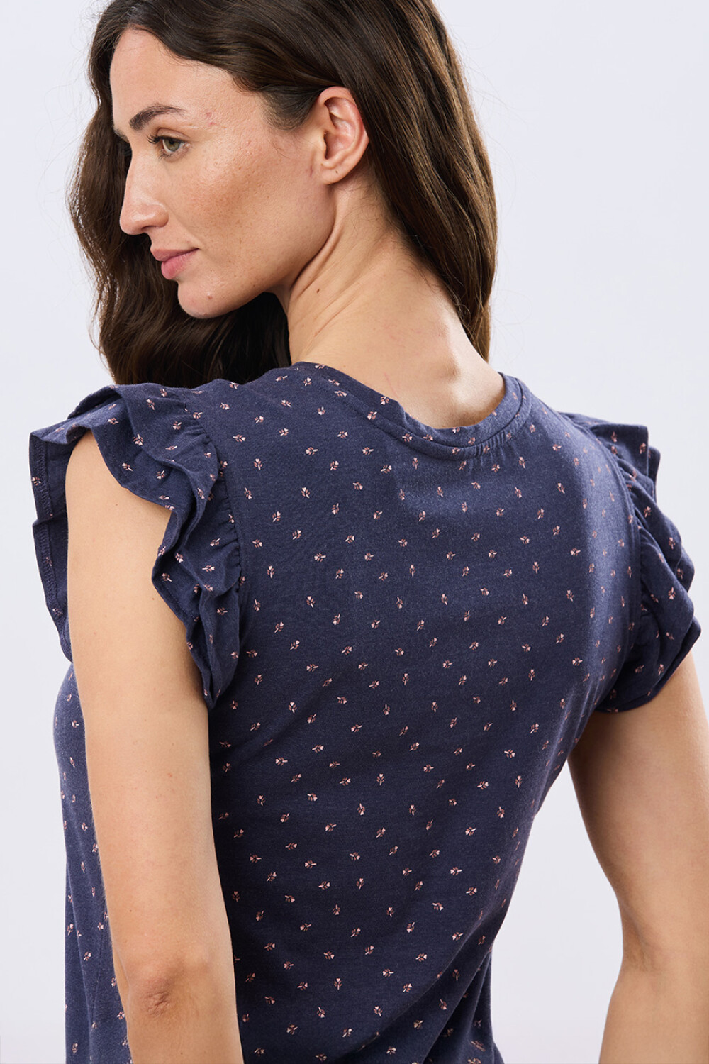 REMERA ESTAMPADA DE ALGODÓN Azul