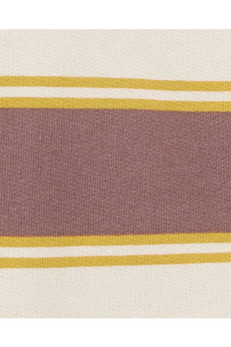 Mameluco de algodón con felpa, diseño a rayas Mameluco de algodón con felpa, diseño a rayas