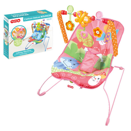 Silla Mecedora Bouncer Para Bebe C/Vibración Sonido Rosa