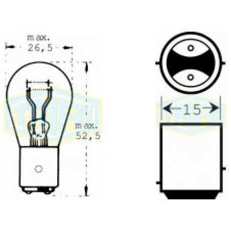 LAMPARA - 12V P21-5W BAY15D=1077=12499 =380HW TRIFA LAMPARA - 12V P21-5W BAY15D=1077=12499 =380HW TRIFA