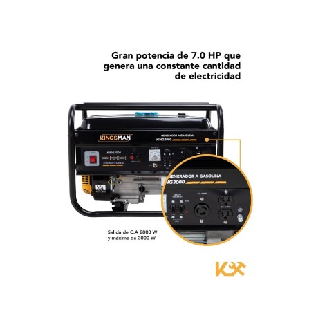 Generador a gasolina Portatil Kingsman 3000W 110/220V Generador a gasolina Portatil Kingsman 3000W 110/220V