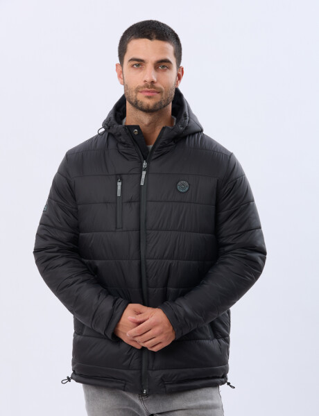 CAMPERA REVERSIBLE CAPITONEADA Negro