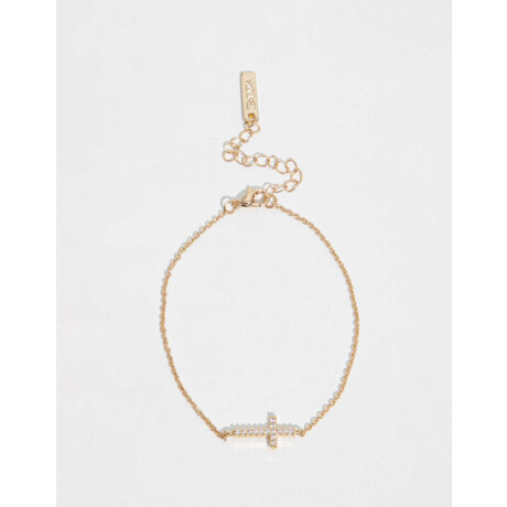 Pulsera Con Dije De Cruz Dorado