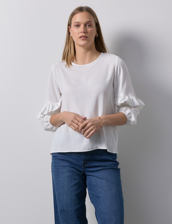 Blusa Manga Volados CRUDO