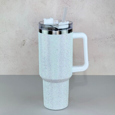 Vaso Térmico con Manija y Strass | Blanco Vaso Térmico con Manija y Strass | Blanco