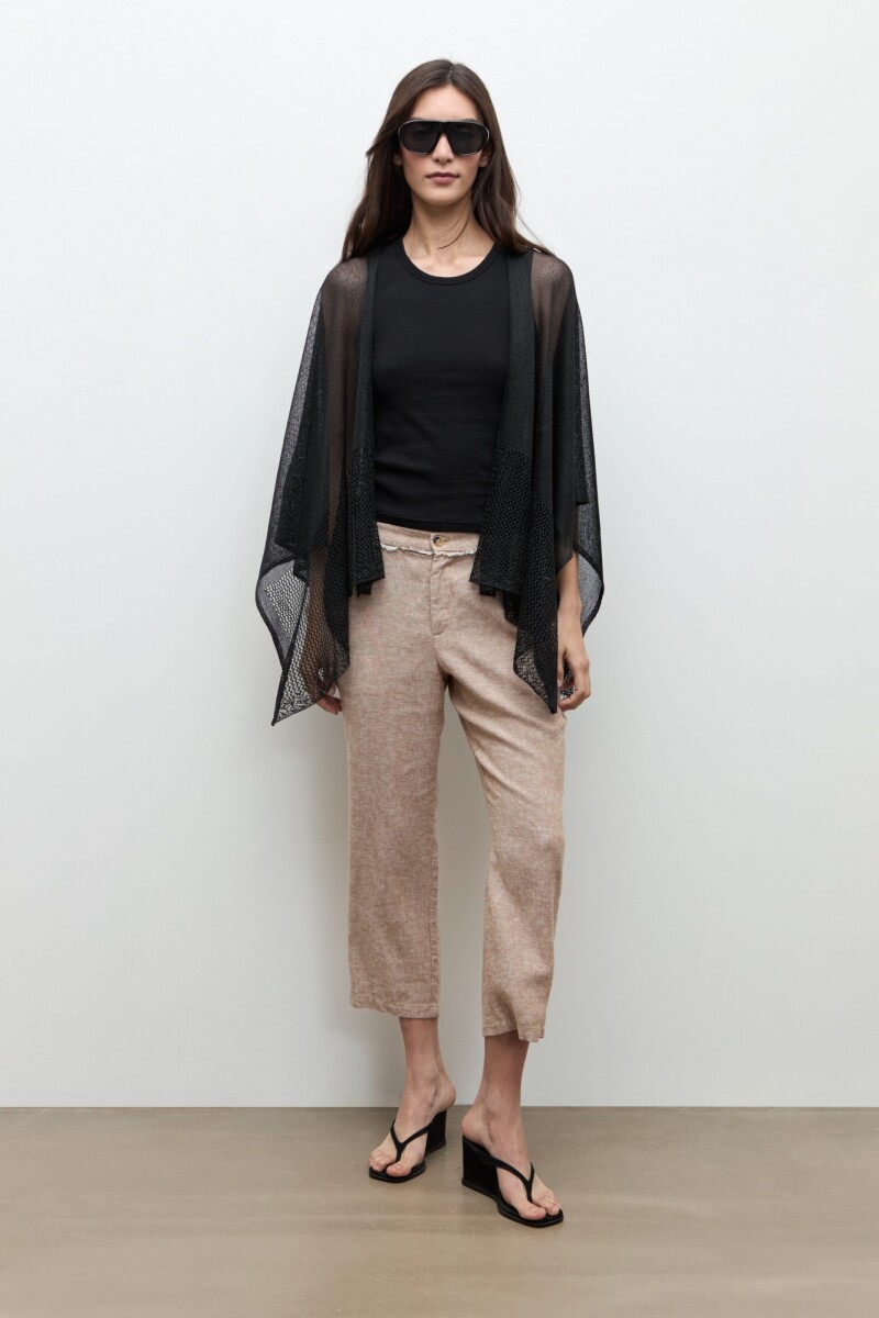 Ruana tejida lurex - negro 