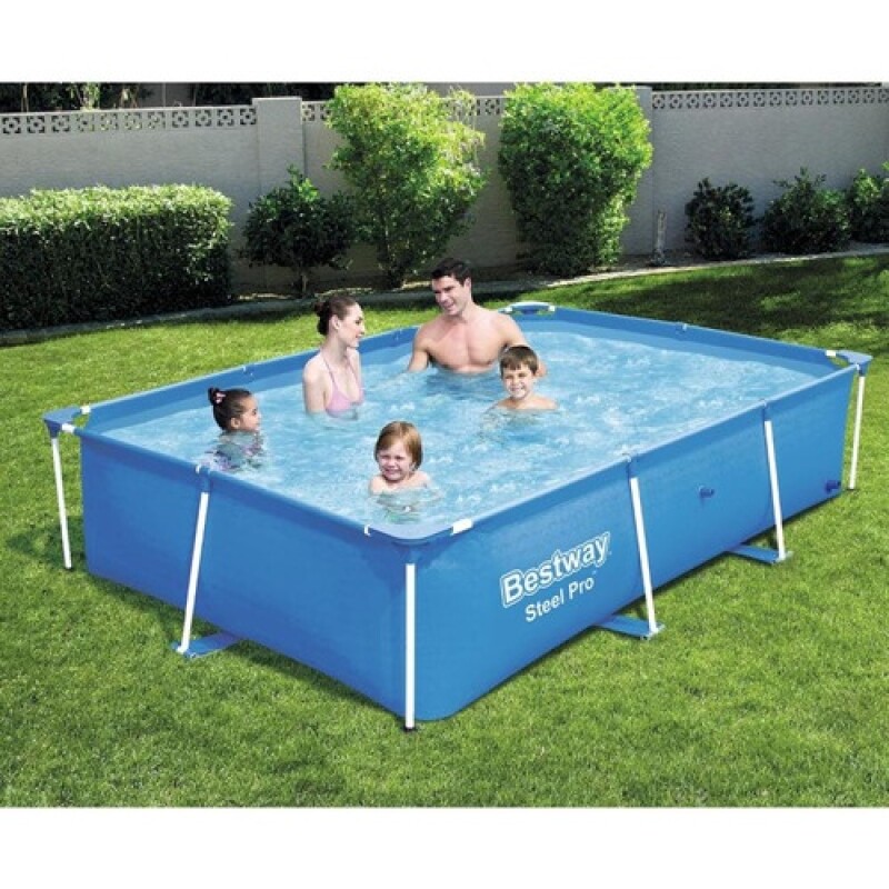Piscina estructural rectangular Bestway 2300 litros Azul