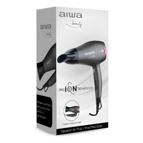 Secador de Pelo Plegable Aiwa Modelo THD1839 negro Secador de Pelo Plegable Aiwa Modelo THD1839 negro