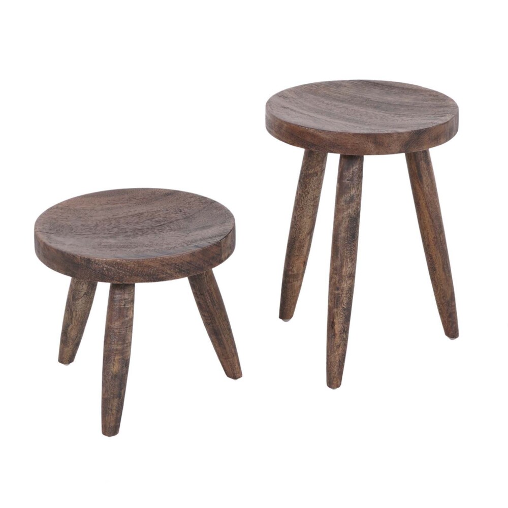 MESAS LATERALES MADERA NATURAL-BEIGE CAJU NATURAL