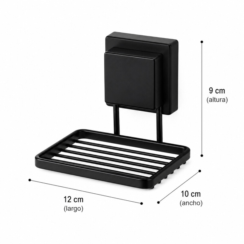 Jabonera con Ventosa en Acero de Carbono Future - Negro Jabonera con Ventosa en Acero de Carbono Future - Negro