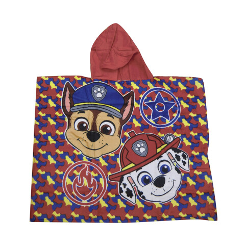 Bata Poncho Infantil Paw Patrol 100% Algodón 70 x 58 ROJO