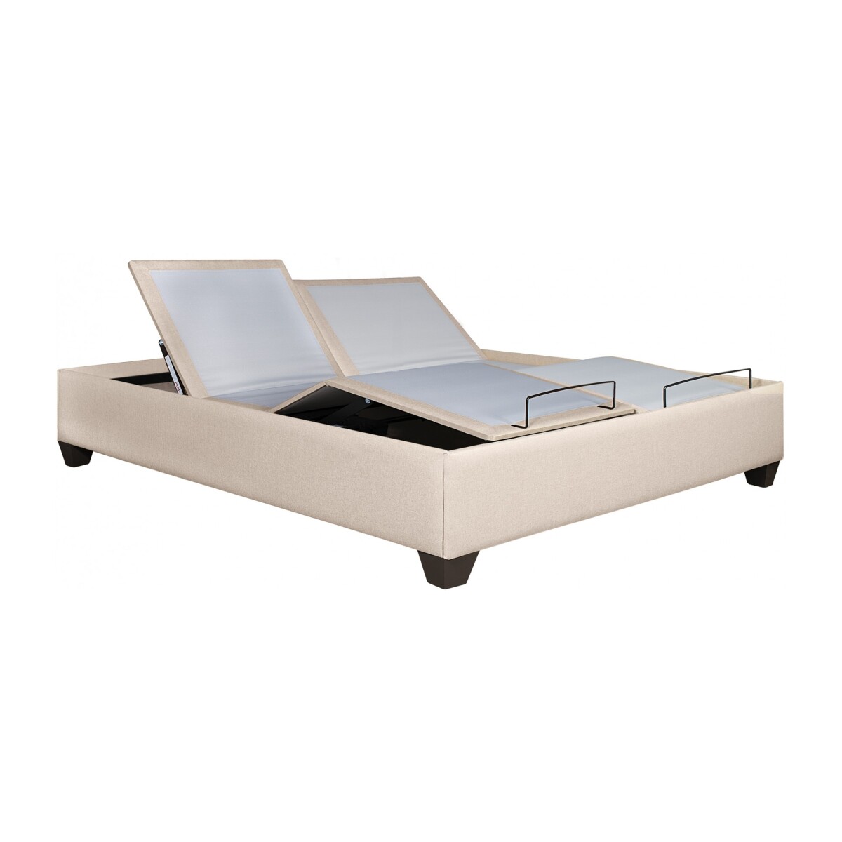 CAMA ARTICULADA - QUEEN MDF-Y-TELA NATURAL-BEIGE AJUSTABLE VENEZA 