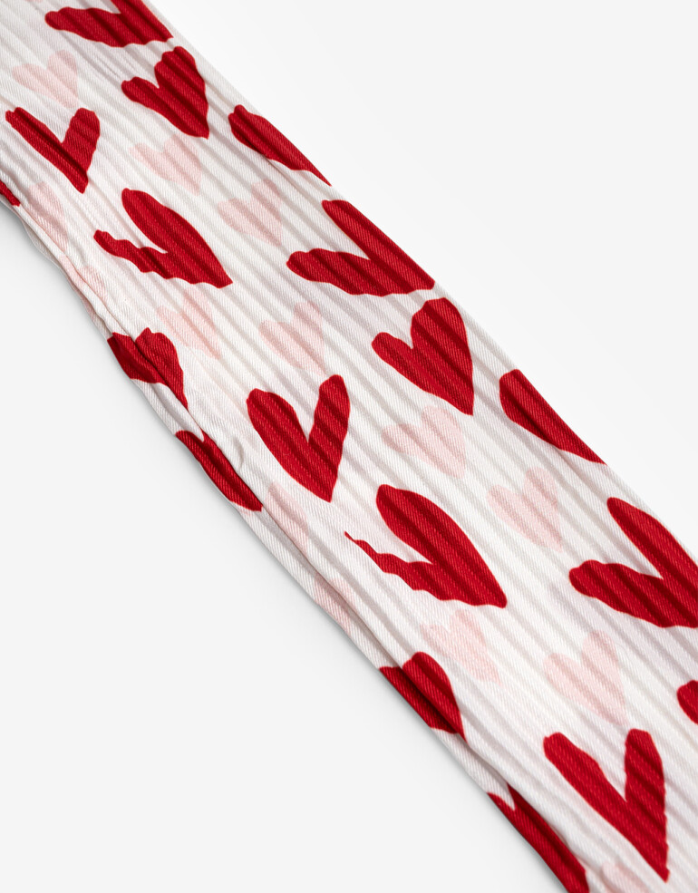 Vinchas Textiles Estampados Vincha Textil Plisada Corazones - Estampado Geometrico