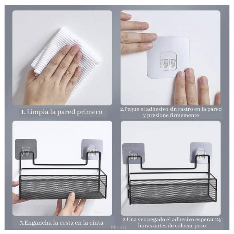 Estante colgante adhesivo G NEGRO