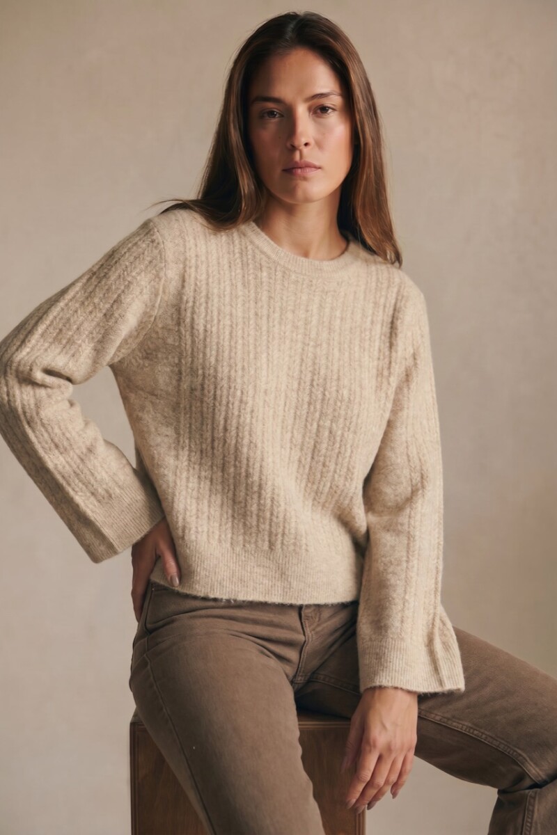 Sweater Texturado Beige Melange