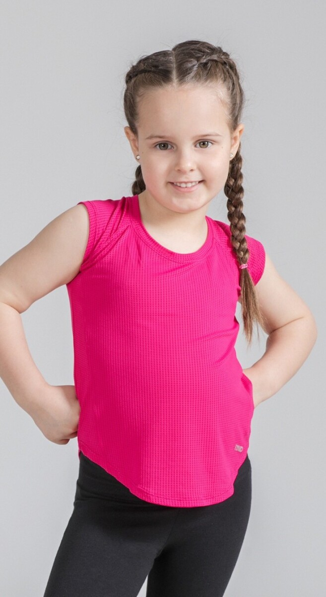 Remera Deportiva para Niñas. - Fucsia 