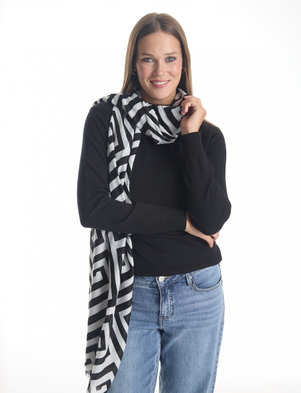 Pashmina Geometrica BLANCO/NEGRO