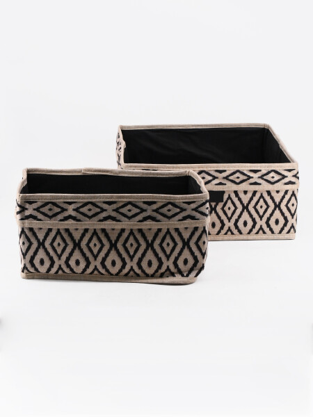 CAJA ORGANIZADORA ETNICA SET 2 PCS NEGRO