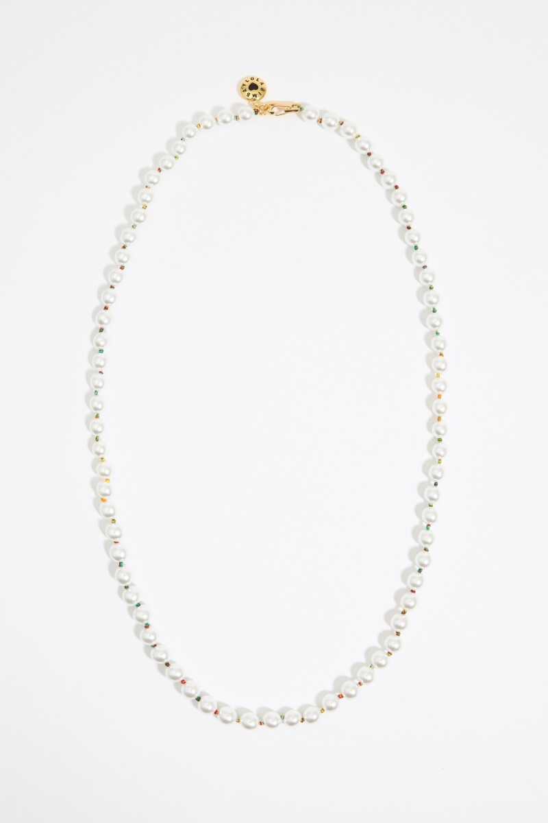 COLLAR LOGO CANDY PERLAS Y COR Blanco