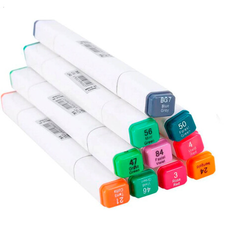 Set X80 Marcadores Doble Punta Surtidos Estuche Arte Var004007