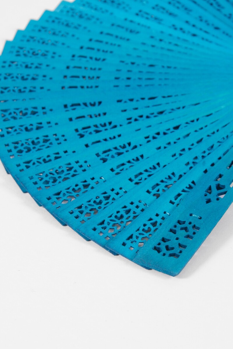 Abanico Madera turquesa