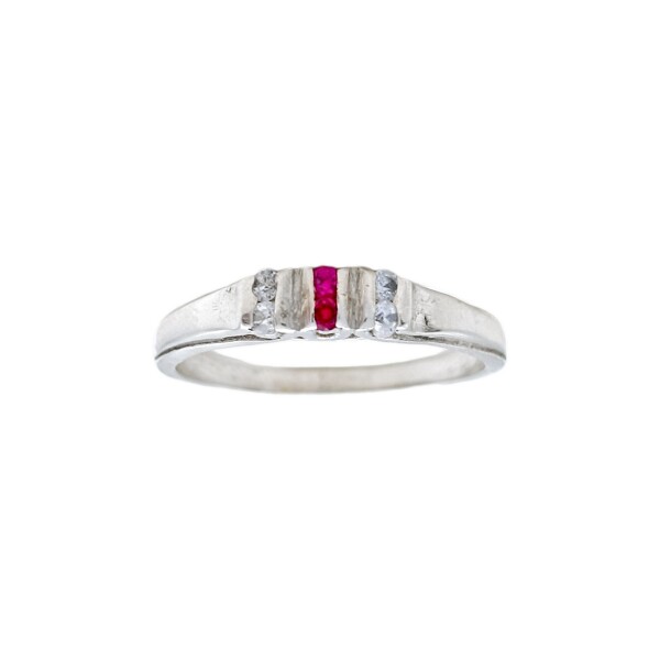 Anillo Trilogy-Plata 950-Piedra Zirconia y rubí-AN4091 conpiedra