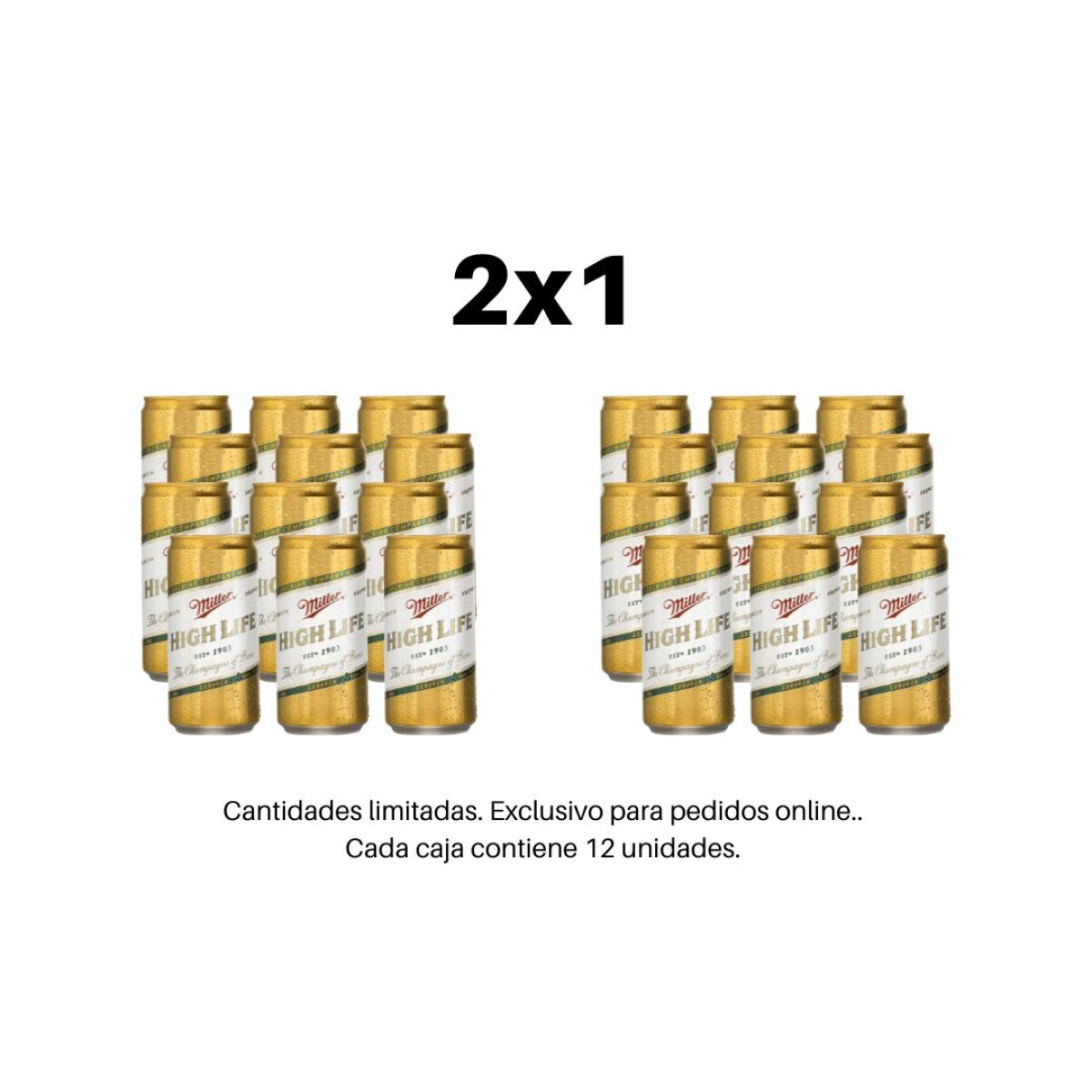 2x1 Cajas Miller High Life 269ml 