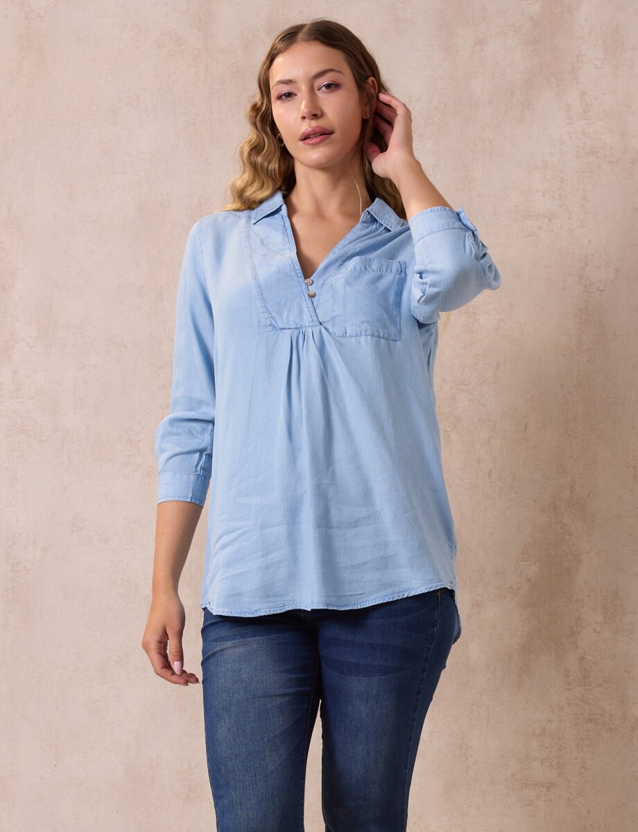 Blusa Lyocell Bolsillo - Jean Claro 