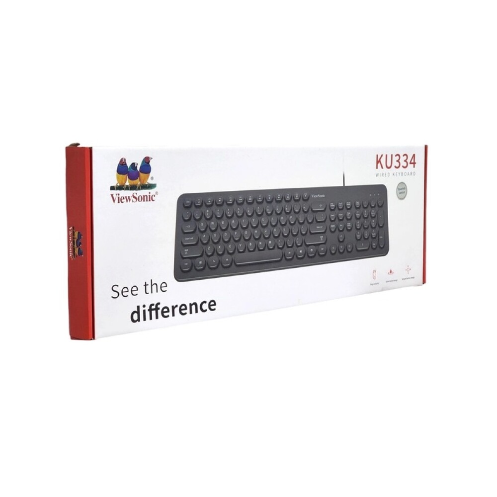 Teclado USB ViewSonic KU334 Español con Teclas Redondas TECLADO USB A VIEWSONIC KU334 ESPAÑOL TECLAS REDONDAS