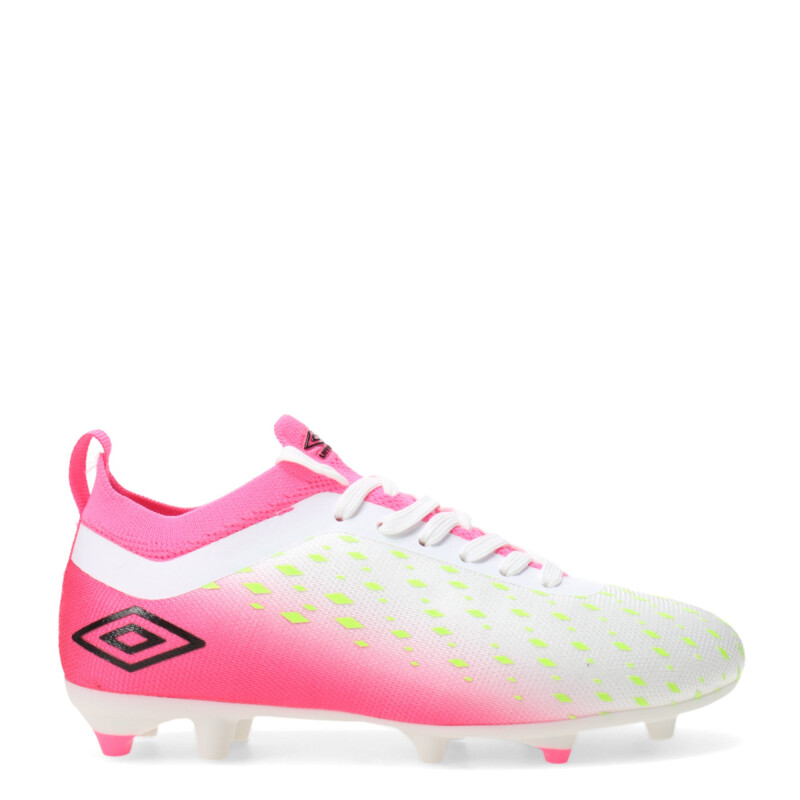 Championes Infantiles Umbro Limit HG Blanco - Rosado - Amarillo Lima
