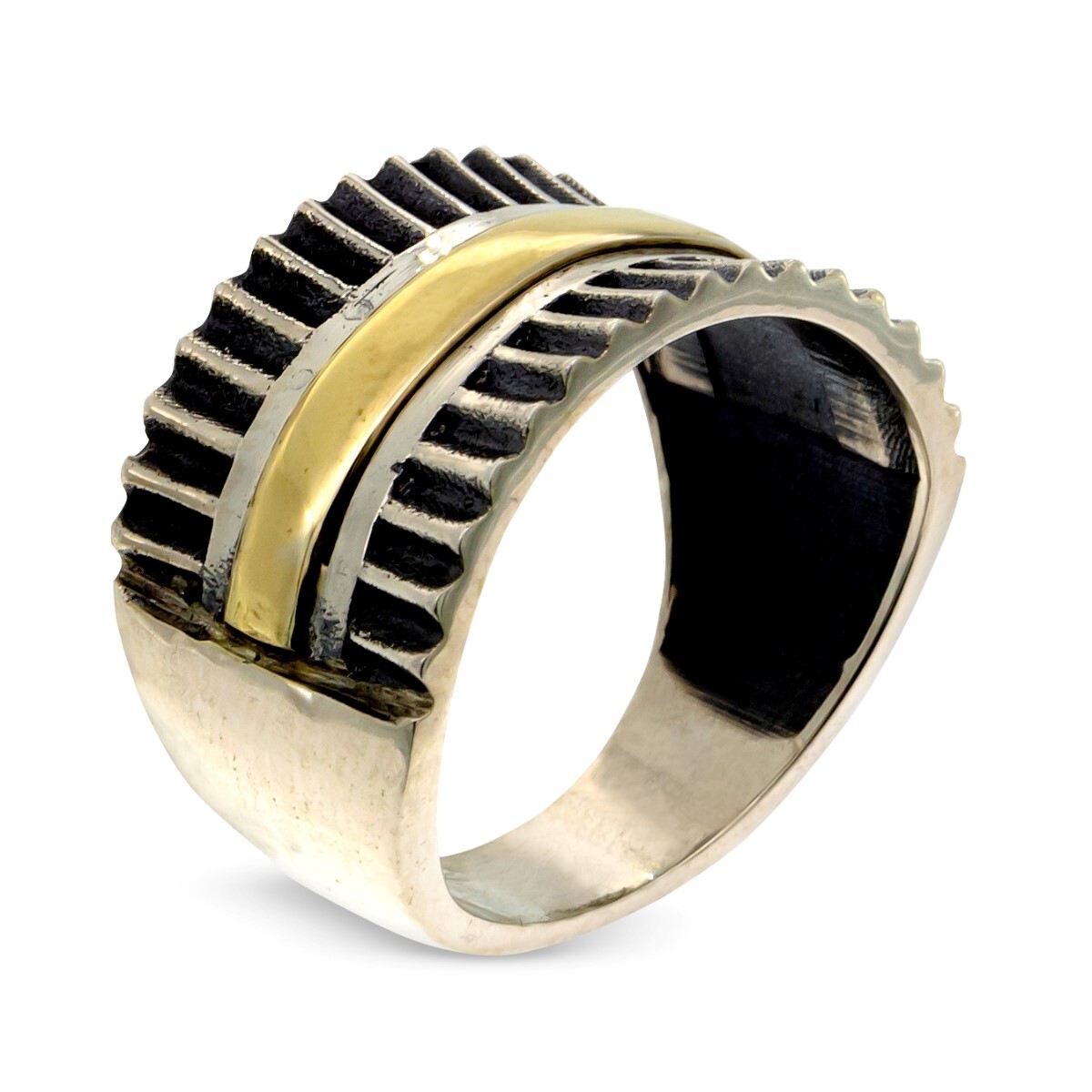 Anillo de plata 925 y double en oro 18 ktes. 
