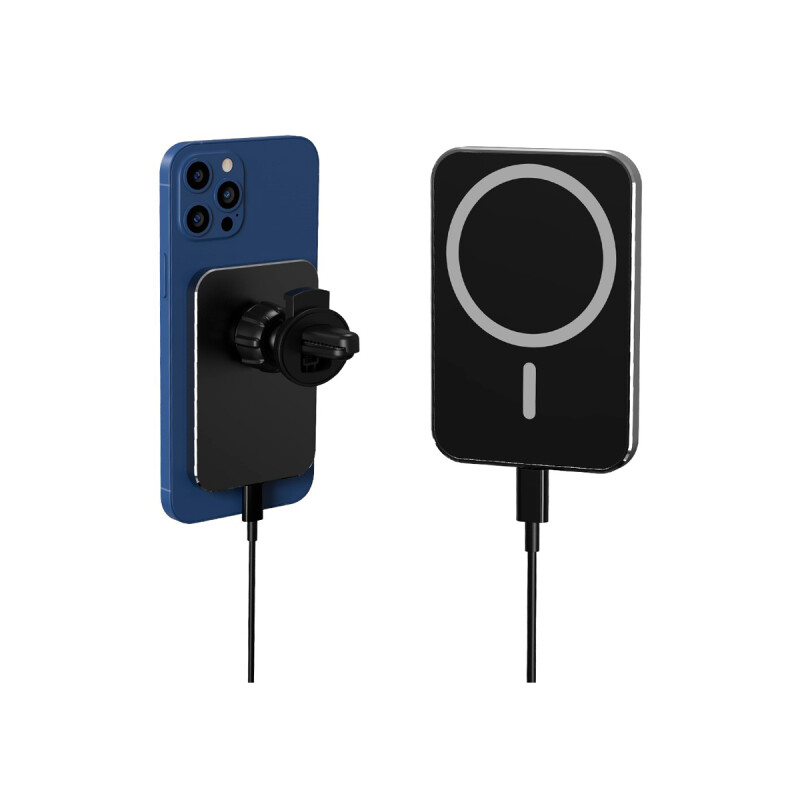 Cargador magnético para auto X16 con MagSafe color negro Cargador Magnético Para Auto X16 Con Magsafe Color Negro