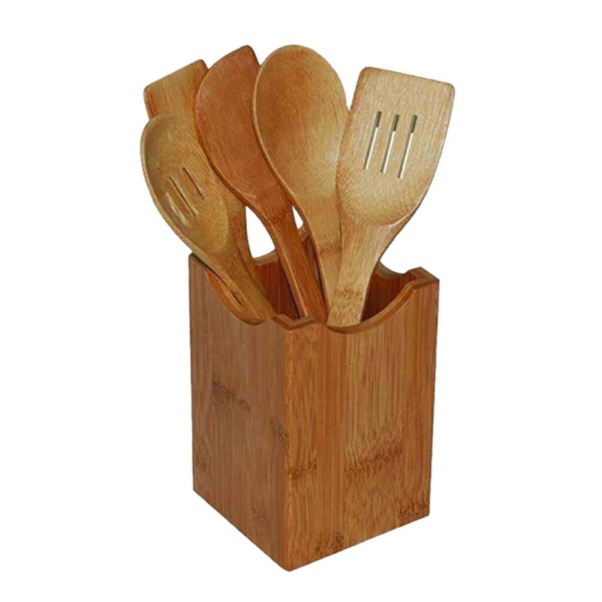Set 6 Pzas Utensilios - Madera Bamboo 