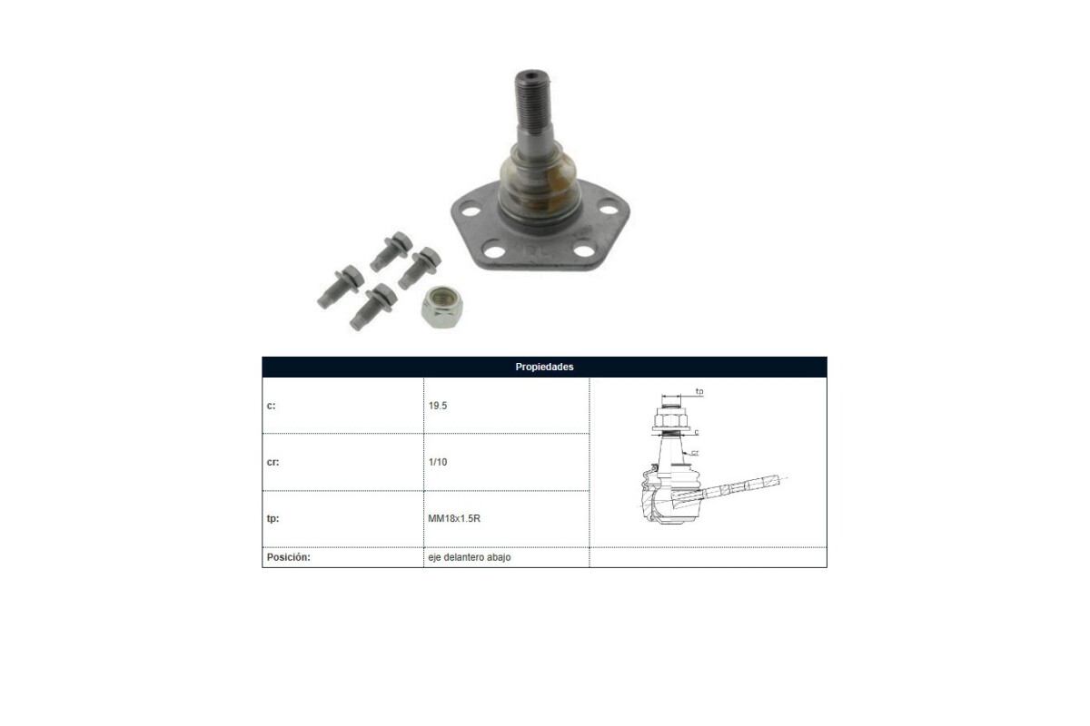 Rotula Del Fiat Ducato, Peug Boxer 87-25 Der/Izq Rotula Del Fiat Ducato, Peug Boxer 87-25 Der/Izq