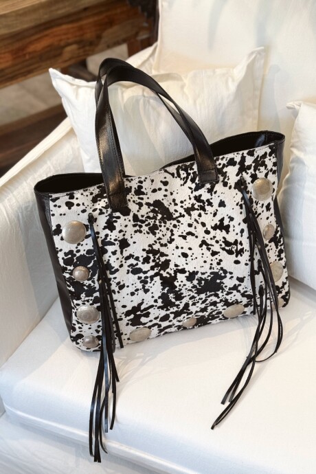 Cartera Ibiza Piel Blanco y Negro