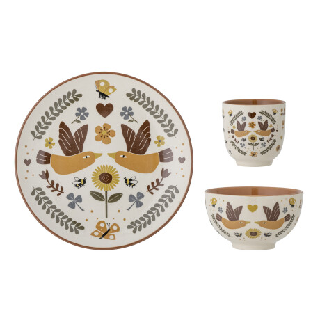 SET VAJILLA KIDS GRES MULTICOLOR PÁJAROS