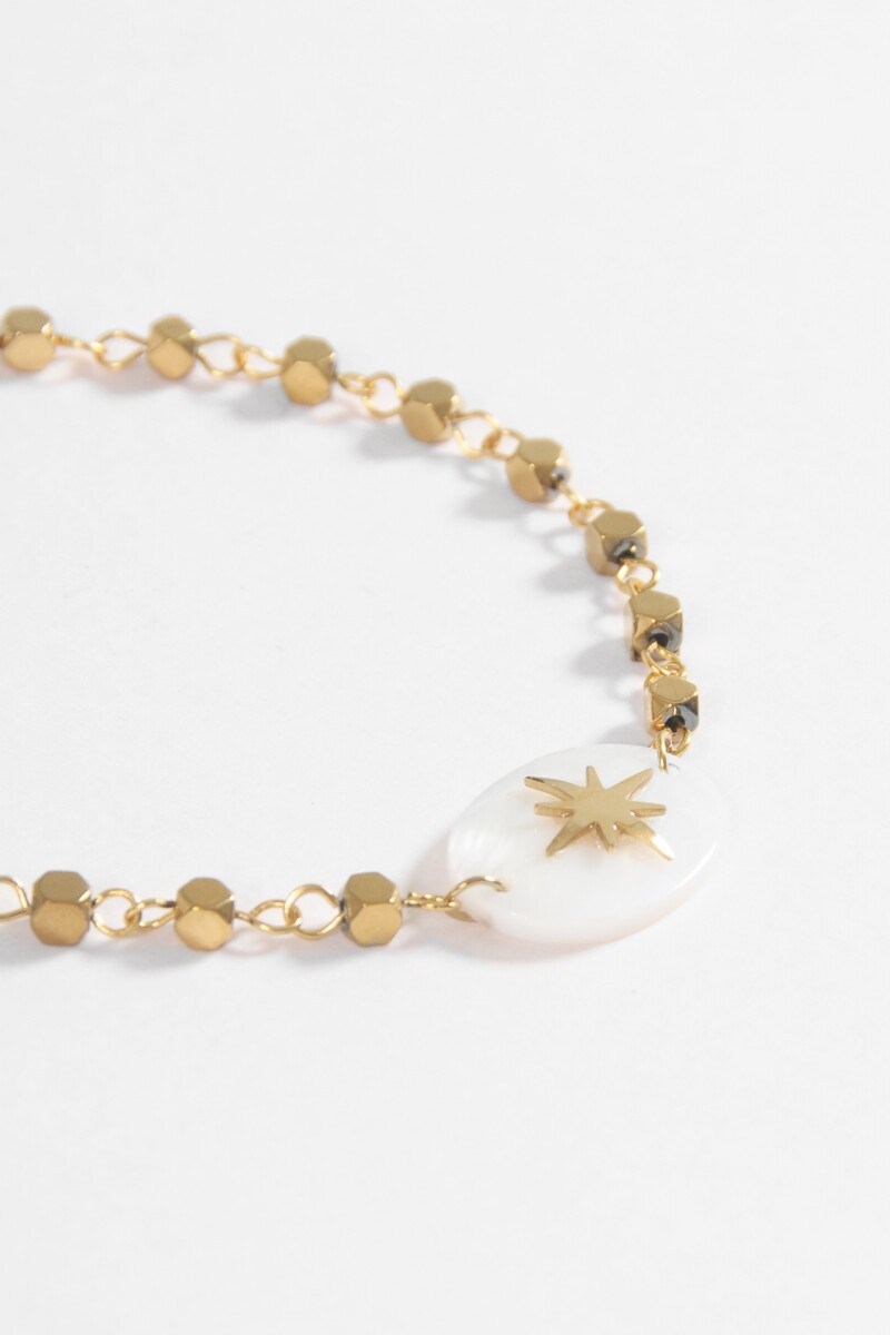 Pulsera dije estrella dorado