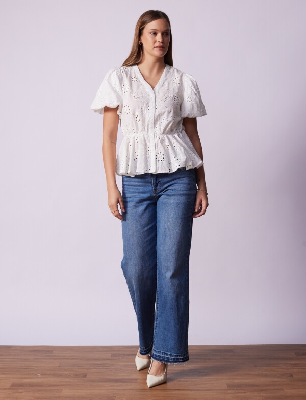 Blusa Algodon Broderie CRUDO