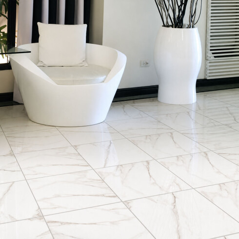 CERÁMICA PISO MARMOLADO BLANCO BRILLO LINEA ARTICO 45X45 GAMAS DE BLANCO