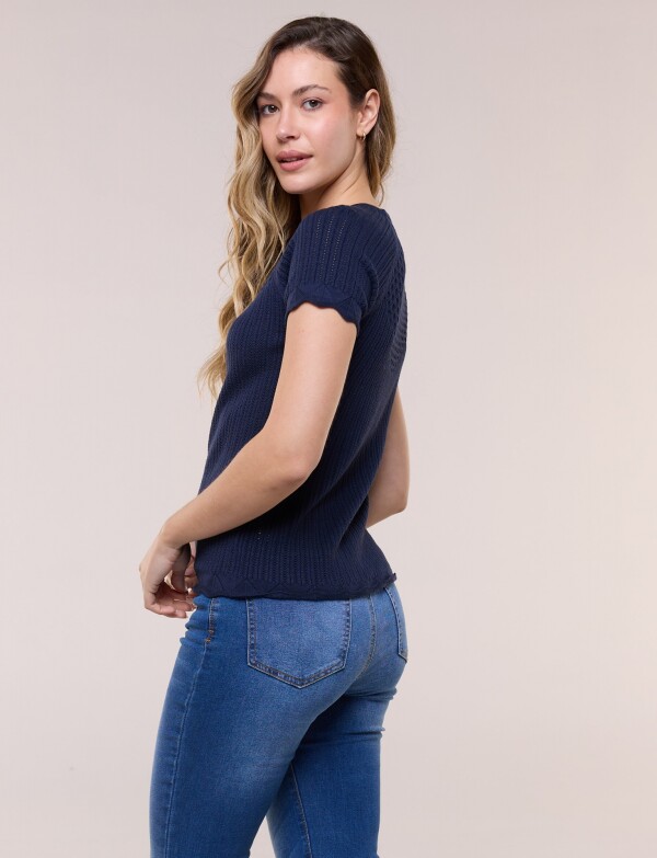Blusa Tejido Calado MARINO