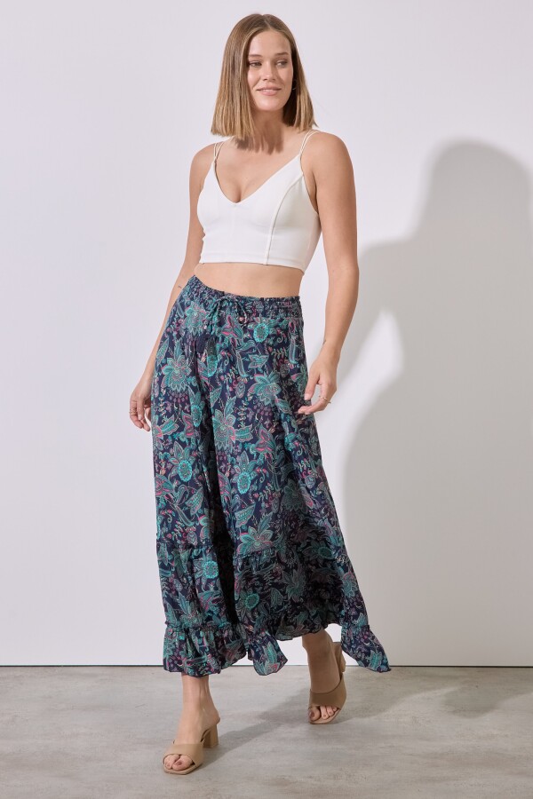 Falda Maxi Print MULTI/VERDE