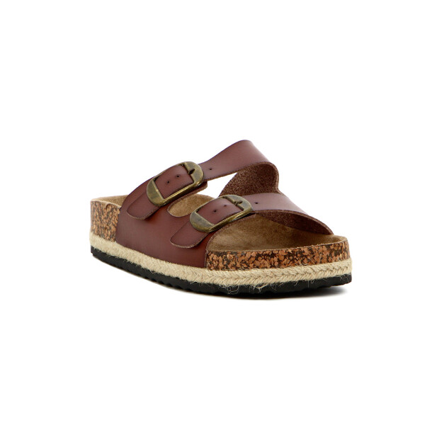 Sandalias Mujer Darkness Dos Tiras Con Hebillas Beige