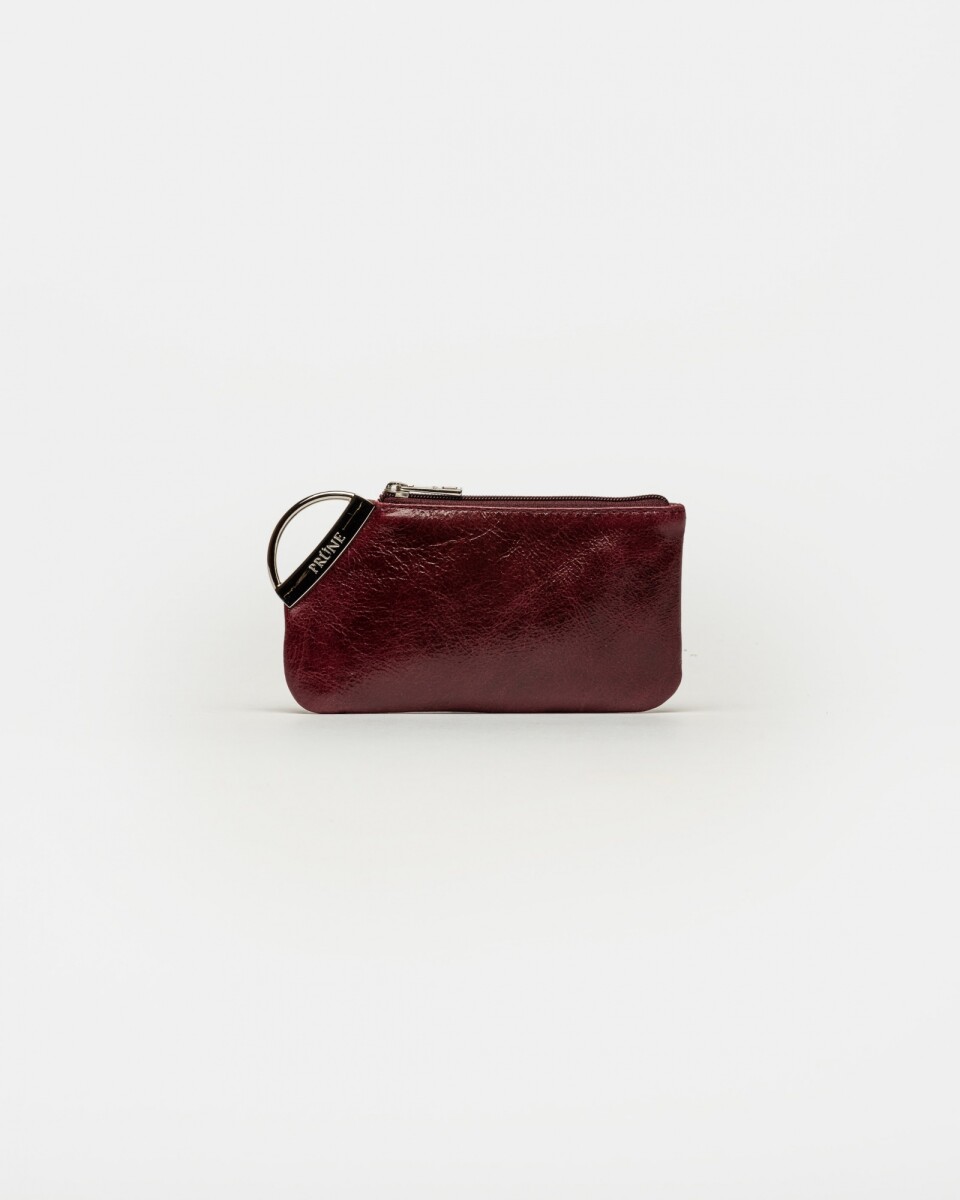 Monedero Katy En Cuero Liso - Bordeaux 