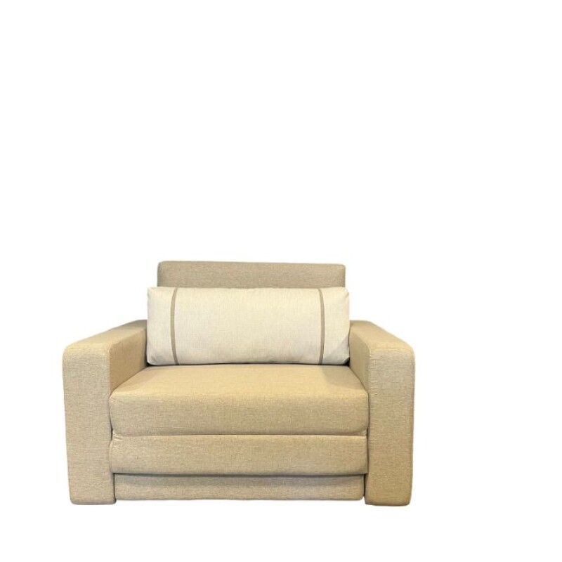 Sofa cama de 1 plaza tapizado en tela beige Sofa cama de 1 plaza tapizado en tela beige