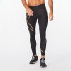 Leggings Running Light Speed Compression Hombre Black/gold Reflective